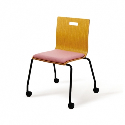 單椅/曲木椅/堆疊椅/餐椅/鐵腳椅推薦_EH系列 座墊基本腳輪款